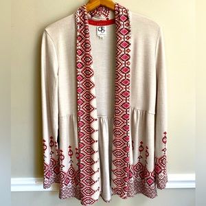 Anthropologie One September Solstice Night Long Cardigan Sweater Tribal Aztec S